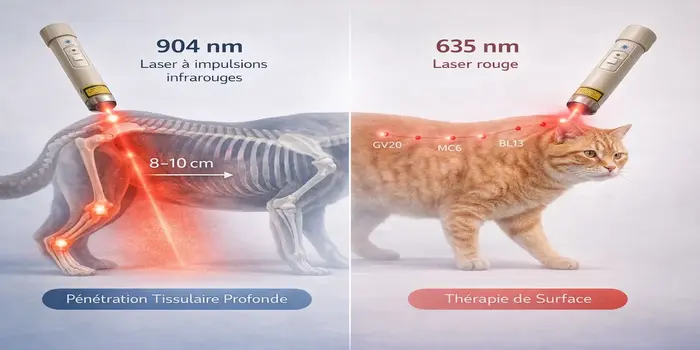 différence laser 904 nm et 635 nm vétérinaire
